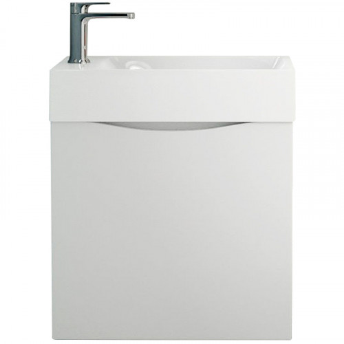 Тумба под раковину Art&amp;Max Liberty-500-1D-SO-BL-R подвесная Белый глянец МДФ / ЛДСП