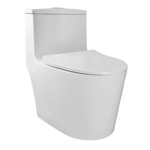 Унитаз моноблок Azario Bais AZ-5003 цвет Белый с сиденьем Микролифт