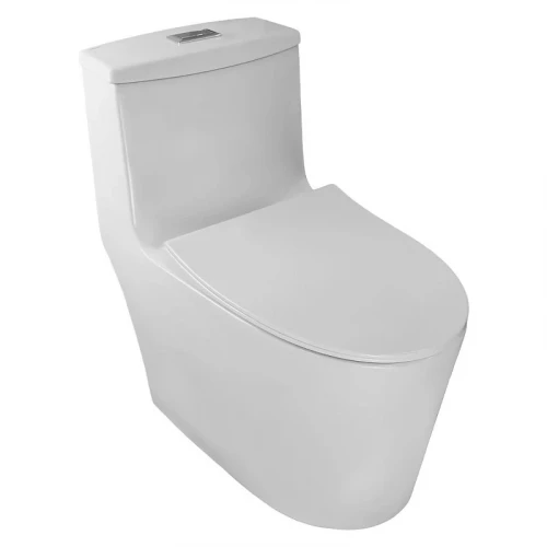 Унитаз моноблок Azario Bais AZ-5003 цвет Белый с сиденьем Микролифт