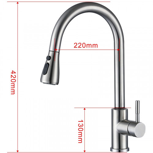 Смеситель для кухни ESKO TSS 519 Сатин нержавеющая сталь