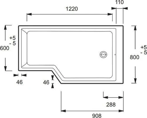 Акриловая ванна Jacob Delafon Bain Douche Neo 150x80 R E6D119R-00 цвет Белый