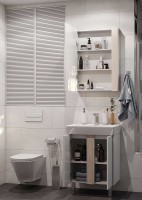 Тумба под раковину Aquaton Кантри 60 1A257401AHB20 Белая глянцевая Дуб верона МДФ / ЛДСП