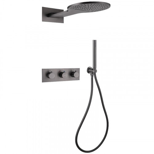 Душевая система Abber Wasser Kreis AF8151NG c термостатом цвет Никель