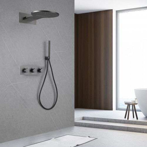 Душевая система Abber Wasser Kreis AF8151NG c термостатом цвет Никель