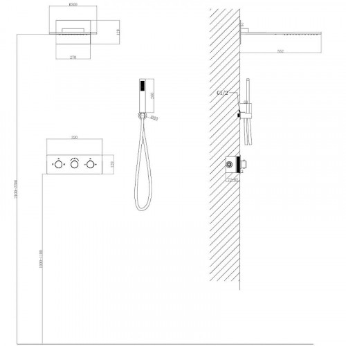 Душевая система Abber Wasser Kreis AF8151NG c термостатом цвет Никель