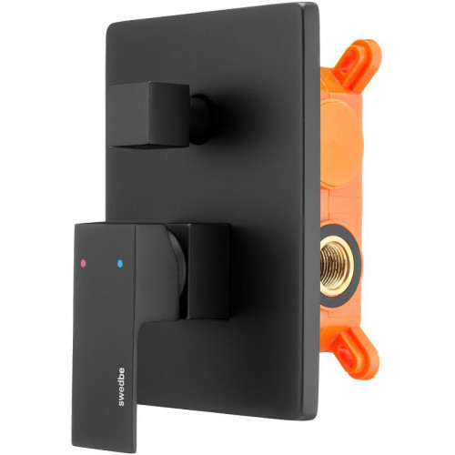 Смеситель для душа Swedbe Platta 5519B Черный матовый латунь встраиваемый