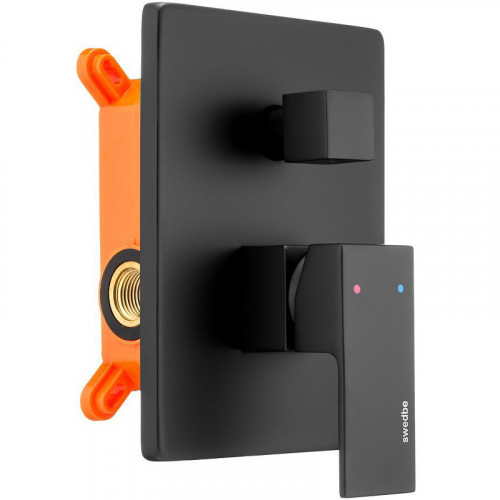 Смеситель для душа Swedbe Platta 5519B Черный матовый латунь встраиваемый