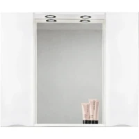Зеркало со шкафом BelBagno MARINO-SPC-1000/750-2A-BL-P 100 с подсветкой Bianco Lucido МДФ / ЛДСП