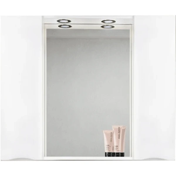 Зеркало со шкафом BelBagno MARINO-SPC-1000/750-2A-BL-P 100 с подсветкой Bianco Lucido МДФ / ЛДСП
