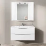 Зеркало со шкафом BelBagno MARINO-SPC-1000/750-2A-BL-P 100 с подсветкой Bianco Lucido МДФ / ЛДСП