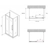Душевой уголок Abber Schwarzer Diamant 120x50 AG30120H-S50-S50 профиль Хром стекло прозрачное