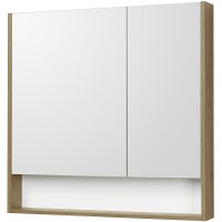 Зеркальный шкаф Aquaton Сканди 90 1A252302SDZ90 Белый Дуб рустикальный МДФ / ЛДСП, стекло