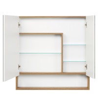 Зеркальный шкаф Aquaton Сканди 90 1A252302SDZ90 Белый Дуб рустикальный МДФ / ЛДСП, стекло