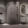 Душевая перегородка Niagara Nova 120 NG-680-12BLACK профиль Черный матовый стекло прозрачное с рисунком