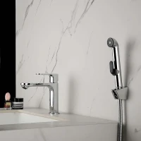 Смеситель для раковины Aquatek Альфа AQ1912CR с гигиеническим душем цвет Хром