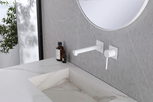 Смеситель для раковины Abber Emotion AF8812W Белый латунь встраиваемый