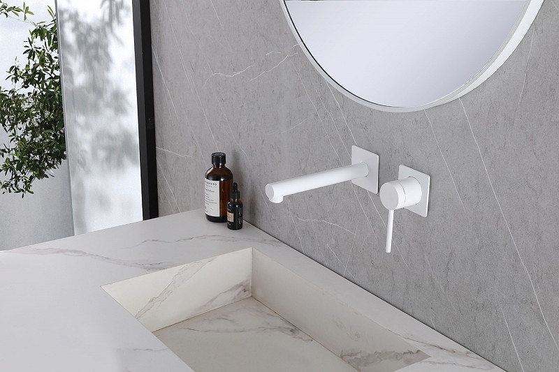 Смеситель для раковины Abber Emotion AF8812W Белый латунь встраиваемый