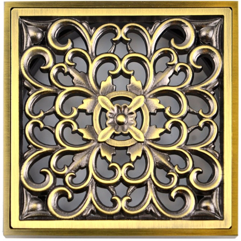 Душевой трап Bronze de Luxe Узоры 21962-5602 с решеткой Бронза