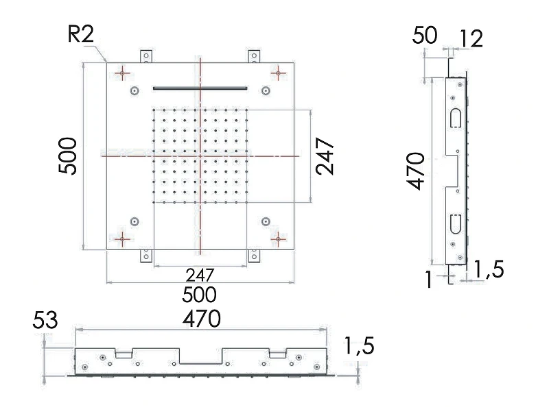 Верхний душ Remer 357SFS50NC цвет Хром