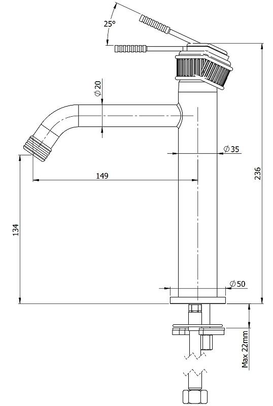 Смеситель для раковины Remer Atelier AL12ARP цвет Медь брашированная