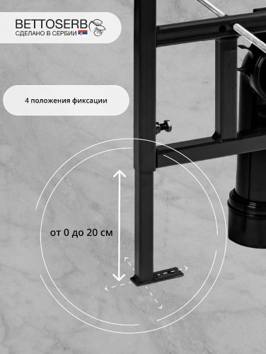 Инсталляция Bettoserb Sava Fix Slim SET40006485 для унитаза с клавишей смыва Bricks цвет Графит матовый