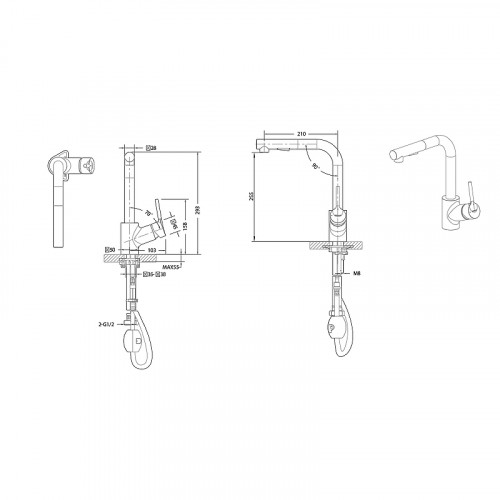 Смеситель для кухни Bravat Affability F7172217CP-3 Хром
