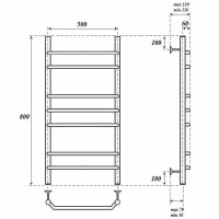 Водяной полотенцесушитель Point Венера PN07158 П7 500x800 Хром