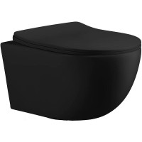 Унитаз Ceruttispa Orlter Aria MBF CT10017 подвесной Черный матовый с сиденьем Микролифт фарфор подвесной