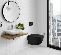 Унитаз Ceruttispa Orlter Aria MBF CT10017 подвесной Черный матовый с сиденьем Микролифт фарфор подвесной