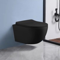 Унитаз Ceruttispa Orlter Aria MBF CT10017 подвесной Черный матовый с сиденьем Микролифт фарфор подвесной