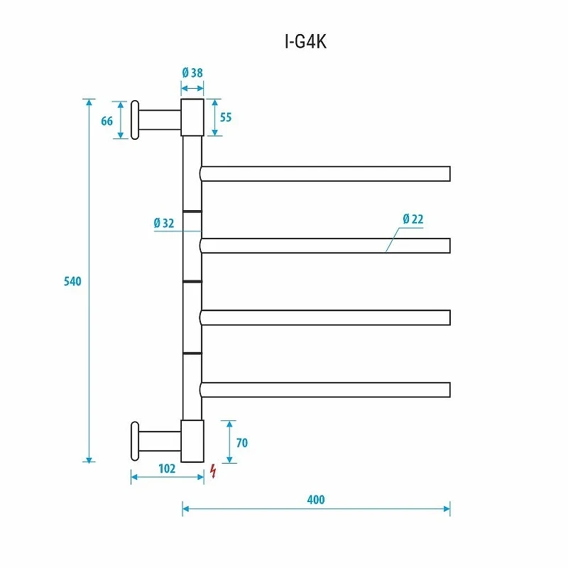 Электрический полотенцесушитель Energy I G4K 540х400 EETR00IG4K0000R903M цвет Белый матовый