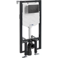 Инсталляция WasserKRAFT Vils 56TLT.010.ME.MB01 для унитаза с Черной матовой клавишей смыва