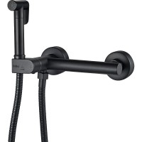 Гигиенический душ со смесителем Haiba HB5514-7 Черный матовый латунь на стену