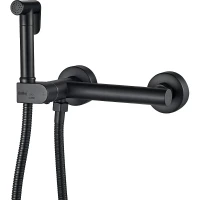 Гигиенический душ со смесителем Haiba HB5514-7 Черный матовый латунь на стену