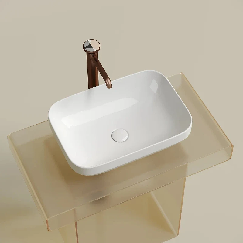 Раковина-чаша Ceramicanova Element 50 CN6055 Белая глянцевая фарфор накладная