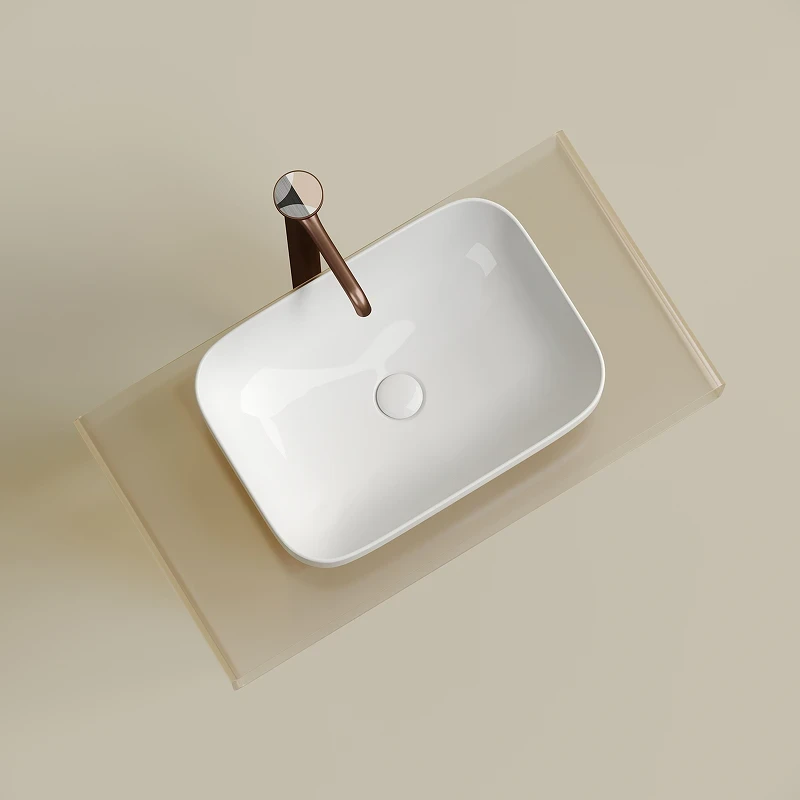 Раковина-чаша Ceramicanova Element 50 CN6055 Белая глянцевая фарфор накладная