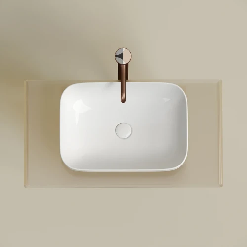 Раковина-чаша Ceramicanova Element 50 CN6055 Белая глянцевая фарфор накладная