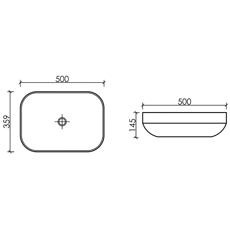 Раковина-чаша Ceramicanova Element 50 CN6055 Белая глянцевая фарфор накладная