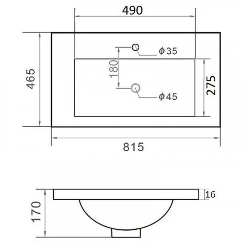 Раковина Orange 80 B03-800B Черная матовая