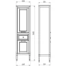 Шкаф пенал ASB-Woodline Гранда 40 11488 Белый с патиной Серебро массив дерева