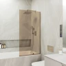 Шторка на ванну Maybah Glass MGV-67-2у 500x1400 в узком профиле Бронза стекло бронзовое