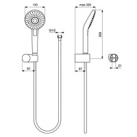 Душевой гарнитур Ideal Standard Ideal Rain Evo Round L3 B2618AA Хром пластик на стену