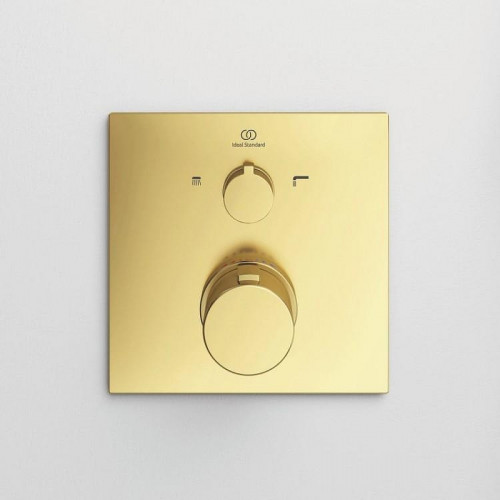 Смеситель для душа Ideal Standard Ceratherm C100 A7522A2 с термостатом цвет Brushed Gold / Золото шлифованное