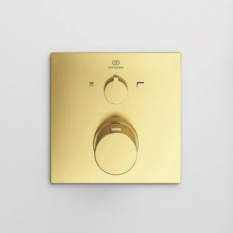 Смеситель для душа Ideal Standard Ceratherm C100 A7522A2 с термостатом цвет Brushed Gold / Золото шлифованное
