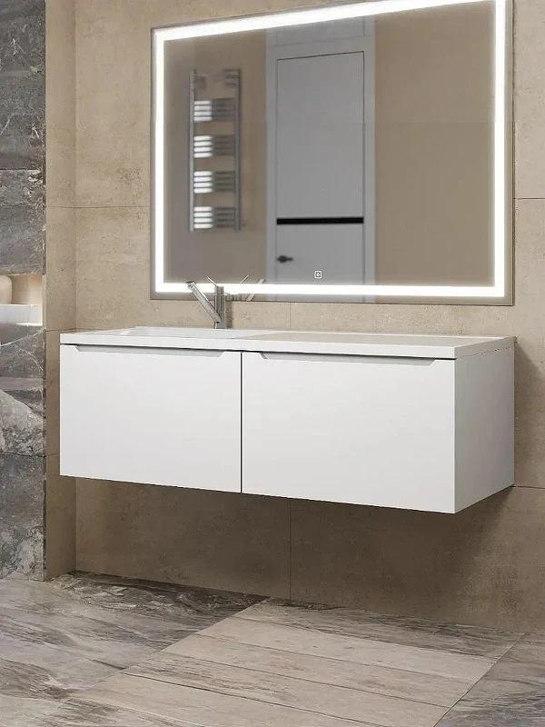 Тумба под раковину Uperwood Tanos 120 L 291020262 подвесная цвет Белый матовый