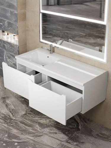 Тумба под раковину Uperwood Tanos 120 L 291020262 подвесная цвет Белый матовый