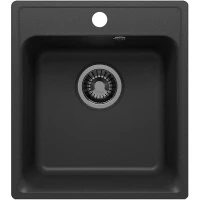 Кухонная мойка Reflection Quadra 43 RF0243BL Черная искусственный камень (литьевой мрамор) встраиваемый