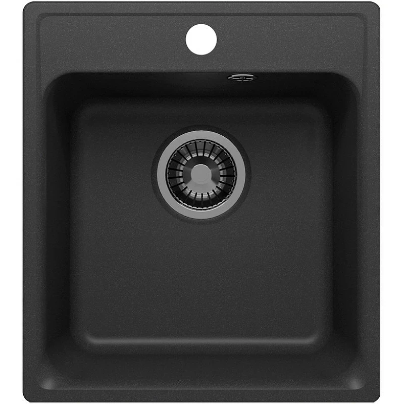 Кухонная мойка Reflection Quadra 43 RF0243BL Черная искусственный камень (литьевой мрамор) встраиваемый