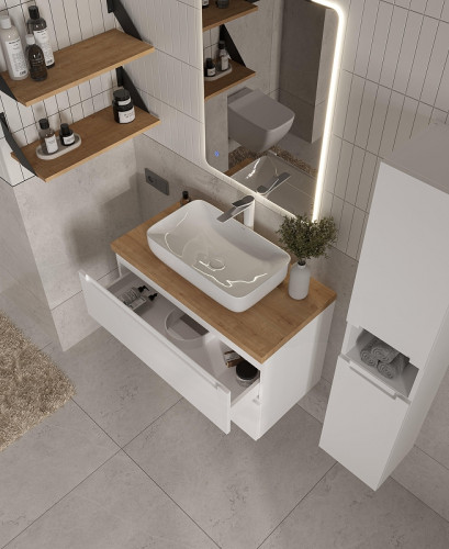 Тумба под раковину ЗОВ Дион 60 D60BM подвесная цвет Белый матовый