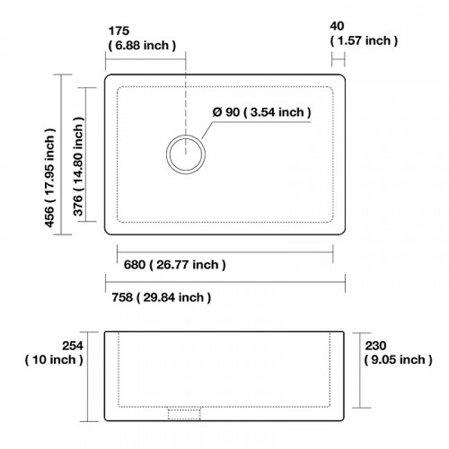 Кухонная мойка Kerasan Hannah Essex 76 541101 Белая керамика встраиваемый